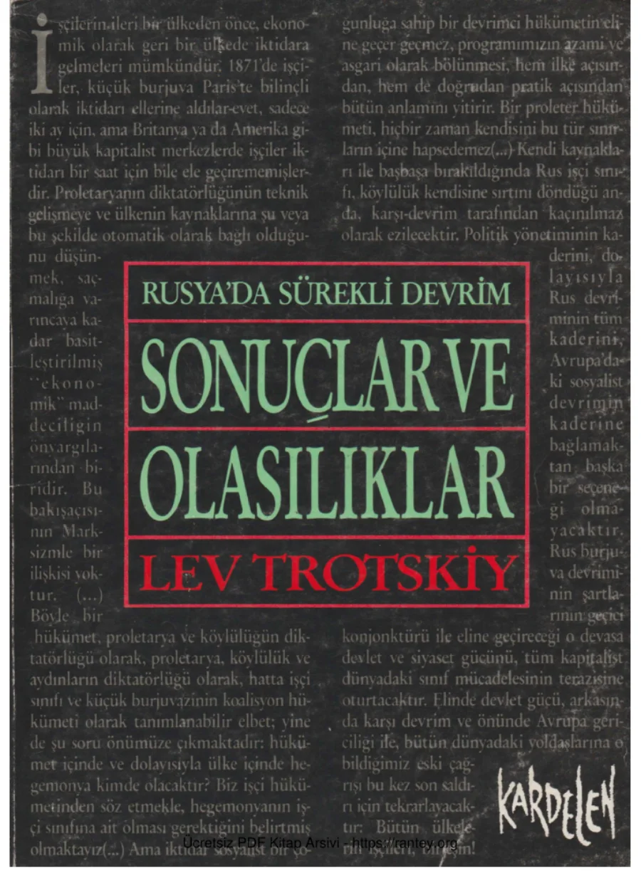 Sonuçlar ve Olasılıklar Rusyada Sürekli Devrim kapak görseli