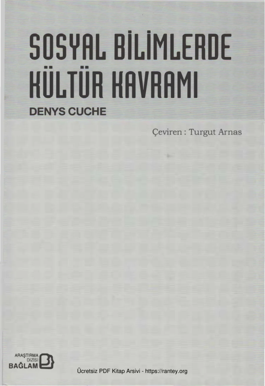 Sosyal Bilimlerde Kültür Kavramı CS Bağlam yay kapak görseli