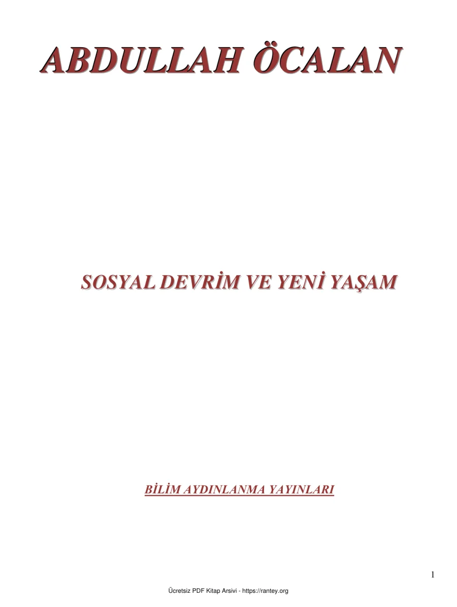 Sosyal Devrim ve Yeni Yaşam kapak görseli