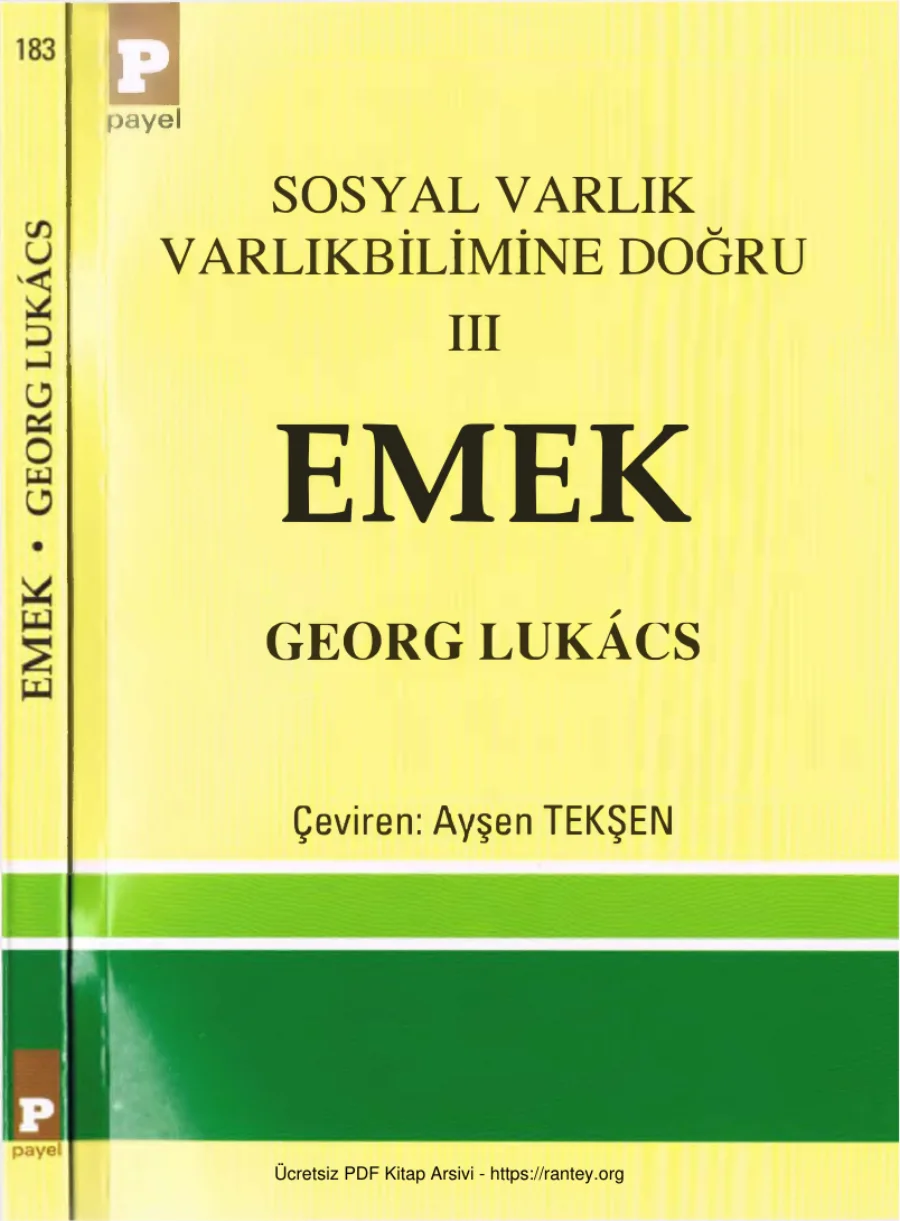 Sosyal Varlık Varlıkbilimine Doğru III: Emek kapak görseli