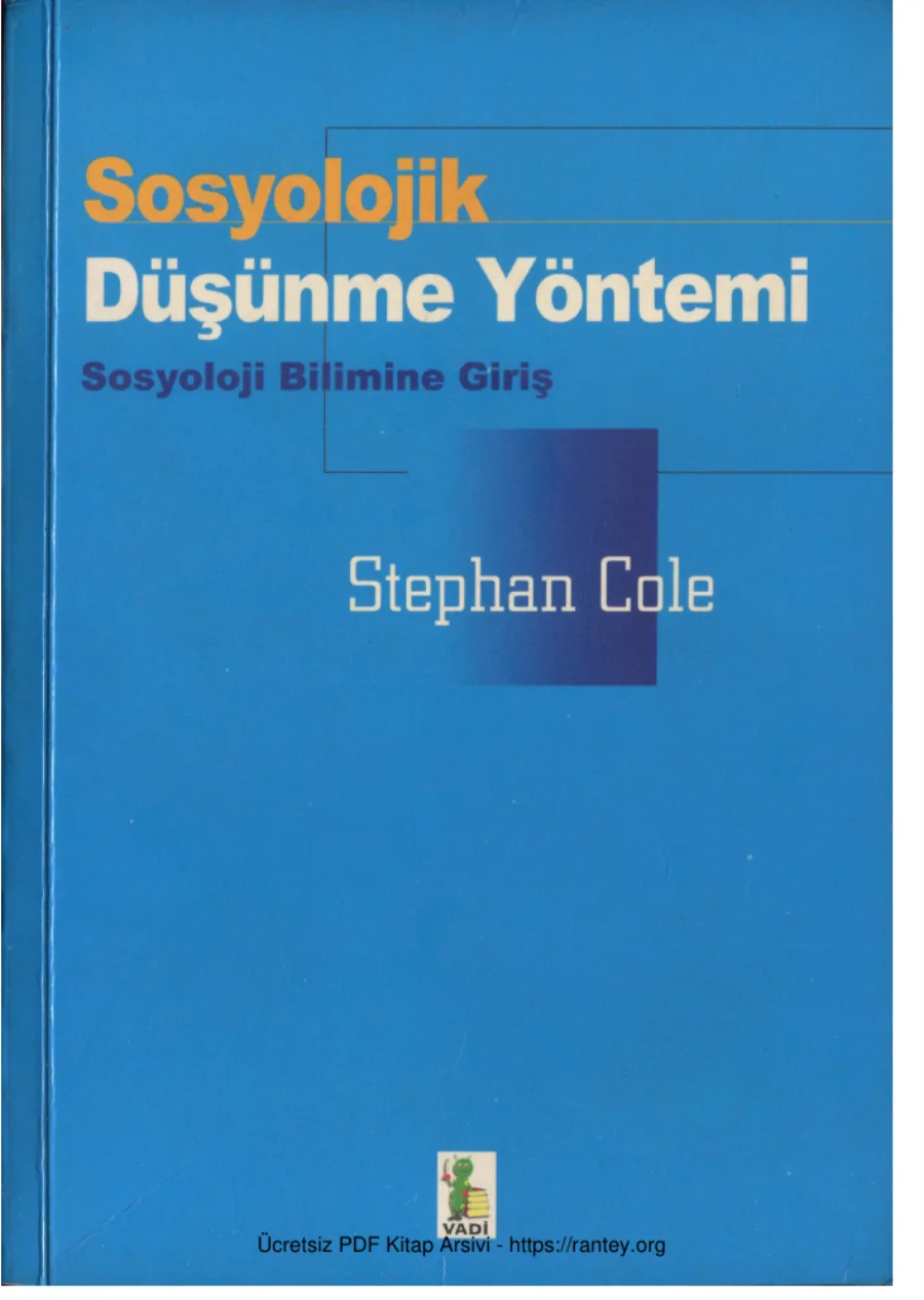 Sosyolojik Düşünme Yöntemi Vadi Yayınları kapak görseli