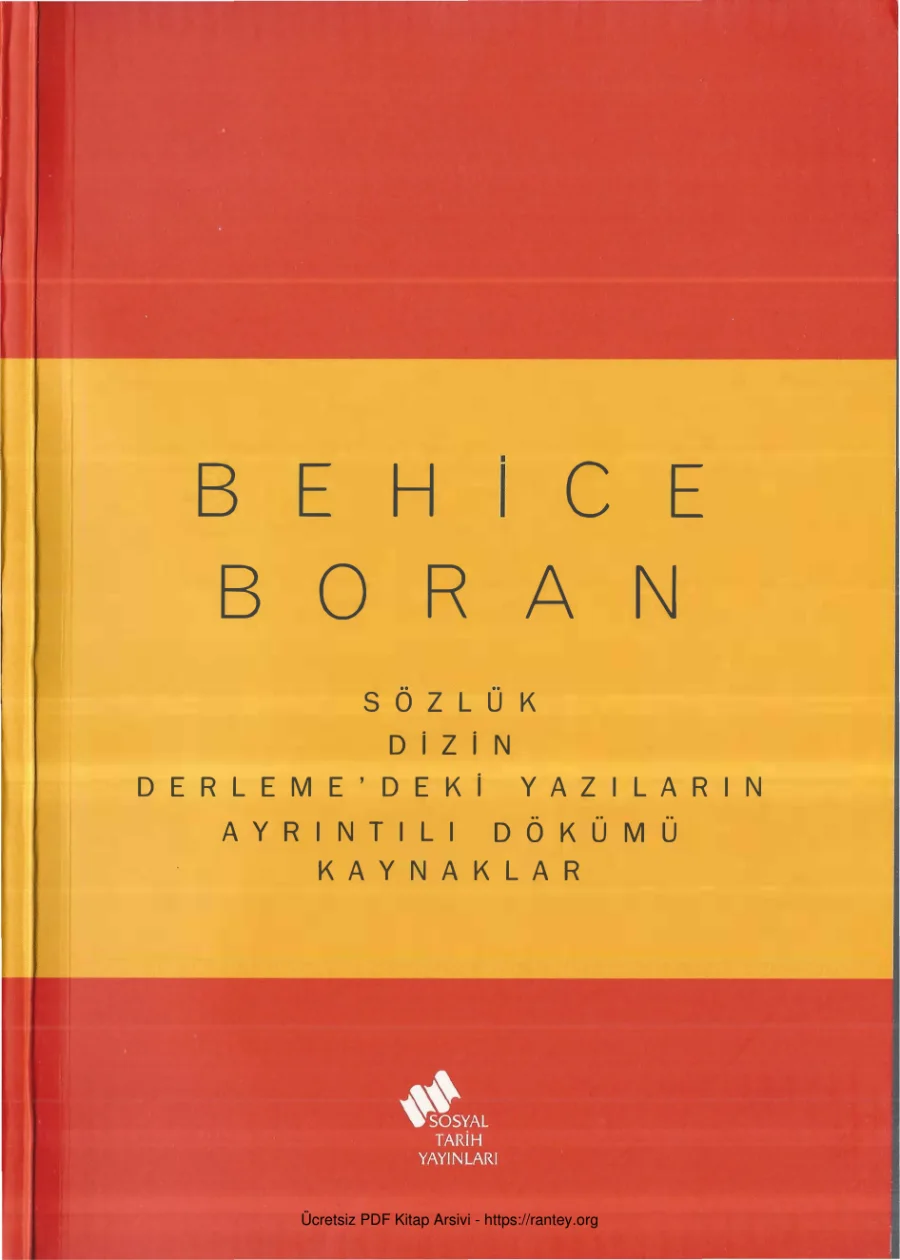 Sözlük Dizin Derlemedeki Yazıların Ayrıntılı Dökümü Kaynaklar kapak görseli