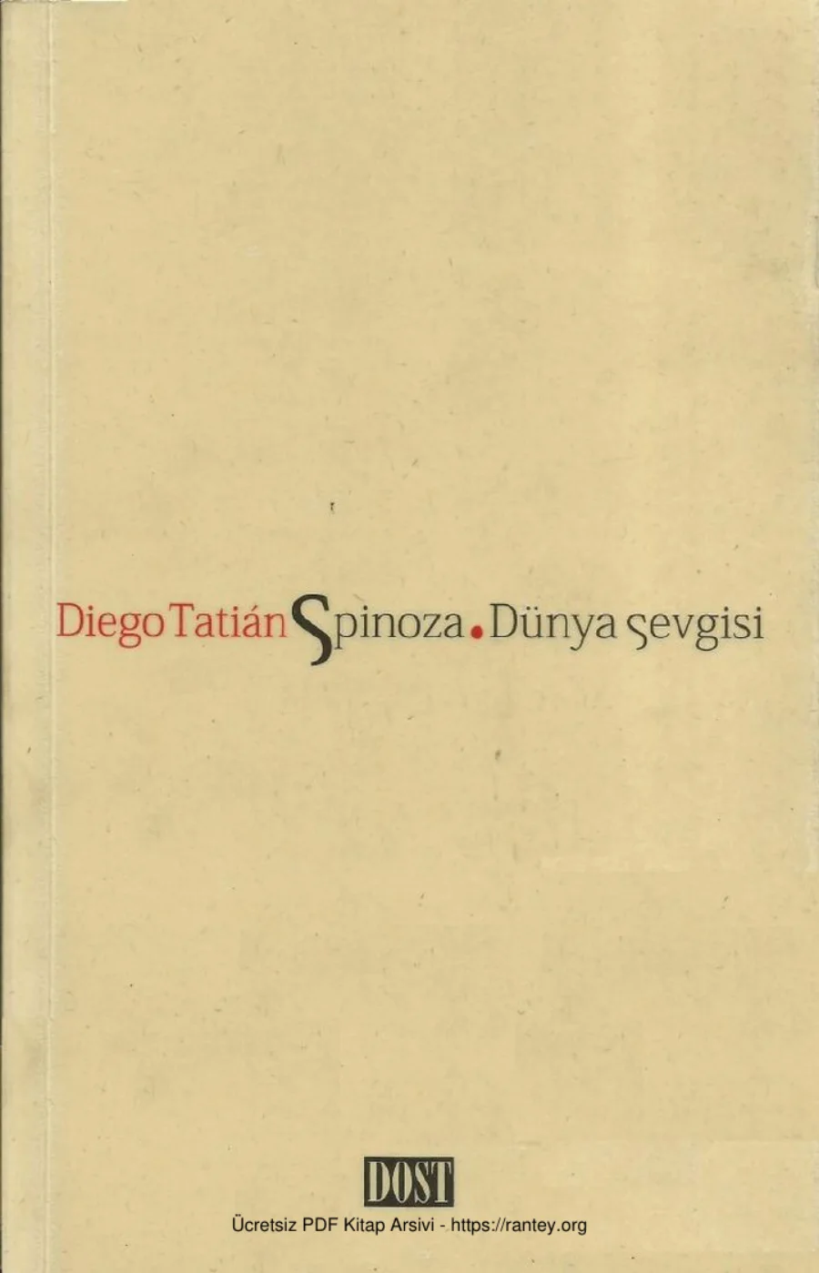 Spinoza Dünya Sevgisi kapak görseli