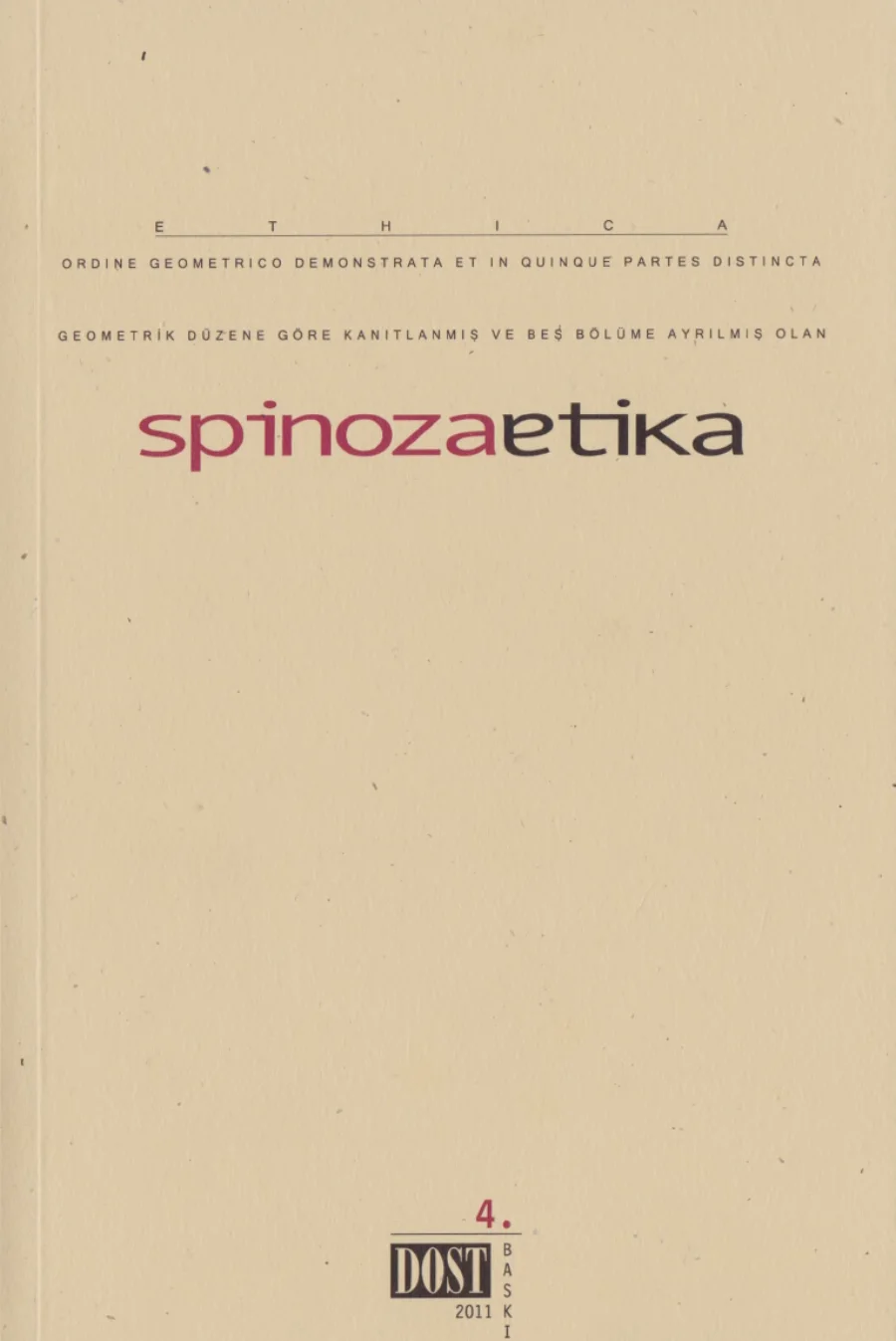 Spinoza Ethica Dost Kitabevi kapak görseli