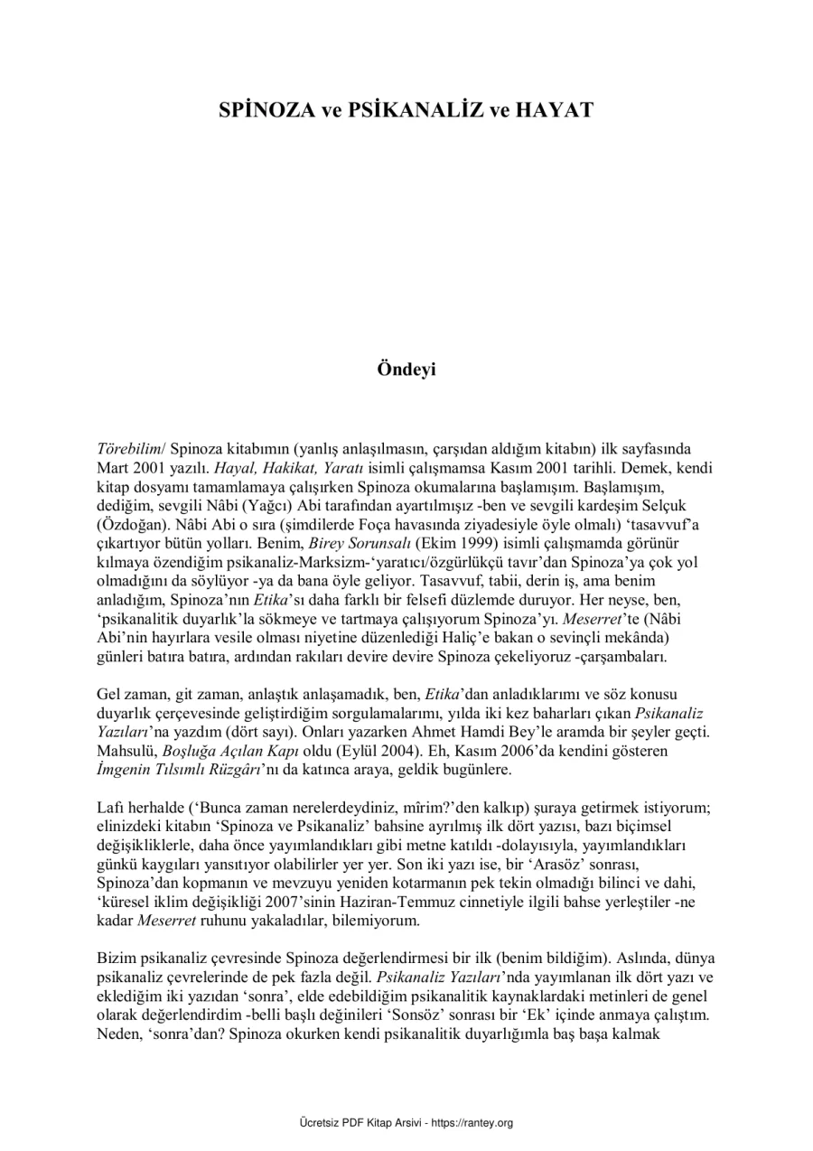 Spinoza Ve Psikanaliz Ve Hayat kapak görseli