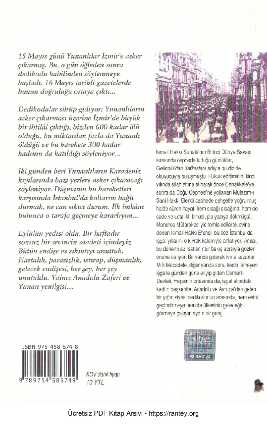Sunata İstanbulda İşgal Yılları kapak görseli