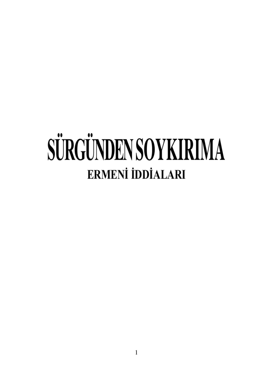 Sürgünden Soykırıma Ermeni İddiaları kapak görseli