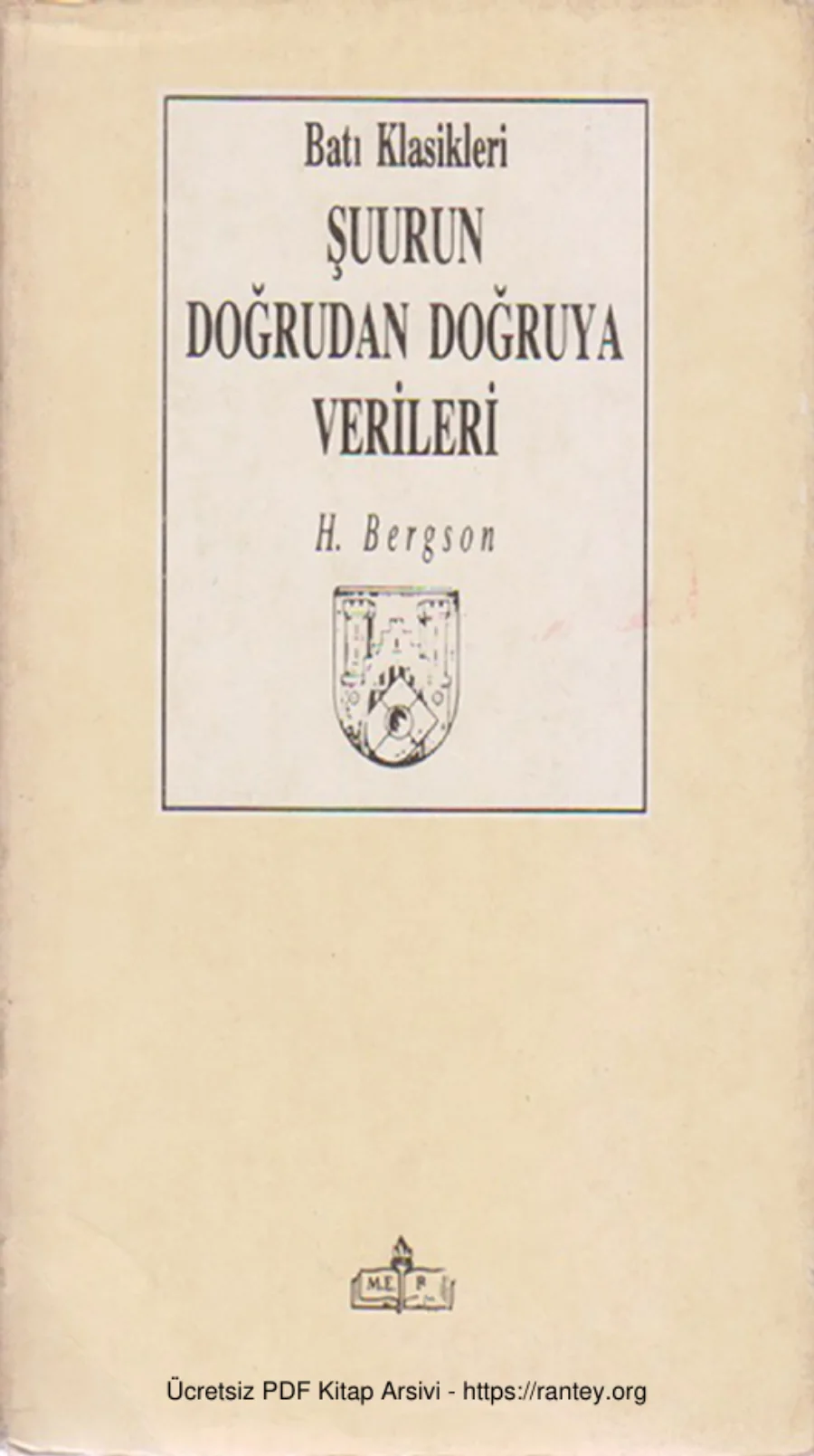 Şuurun Doğrudan Doğruya Verileri MEB Yayınları kapak görseli