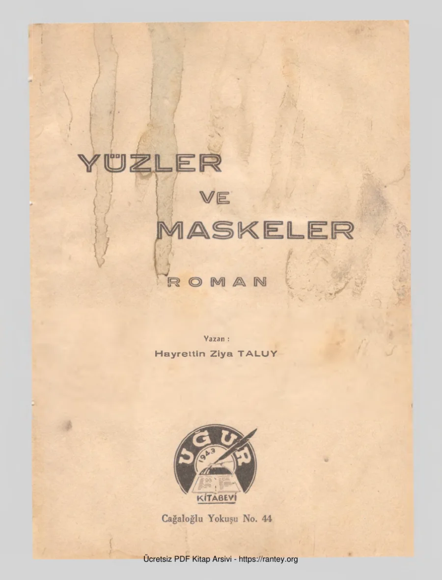 Taluy 1945 Yüzler ve Maskeler Uğur Kitabevi kapak görseli