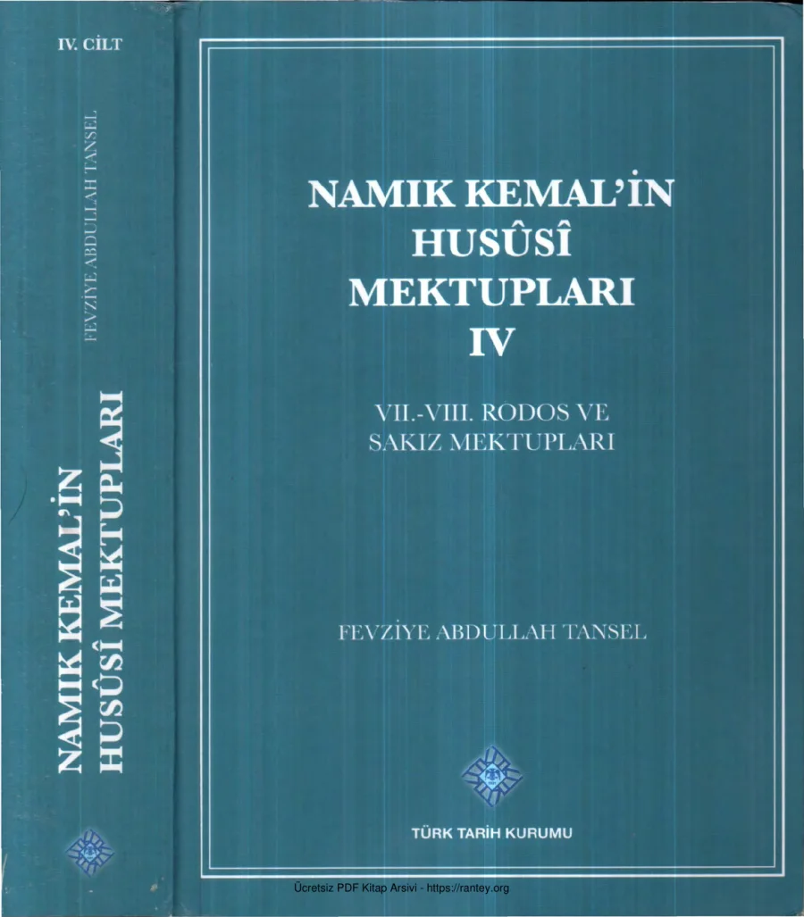 Tansel Namık Kemalin Hususi Mektupları Cİlt IV kapak görseli