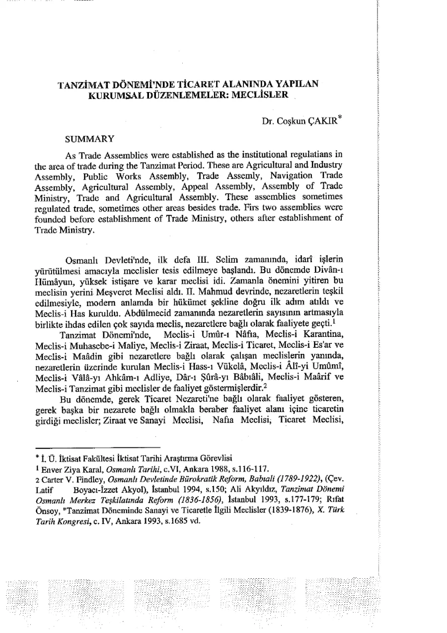 Tanzimat Döneminde Ticaret Alanında Yapılan Düzenlemeler kapak görseli