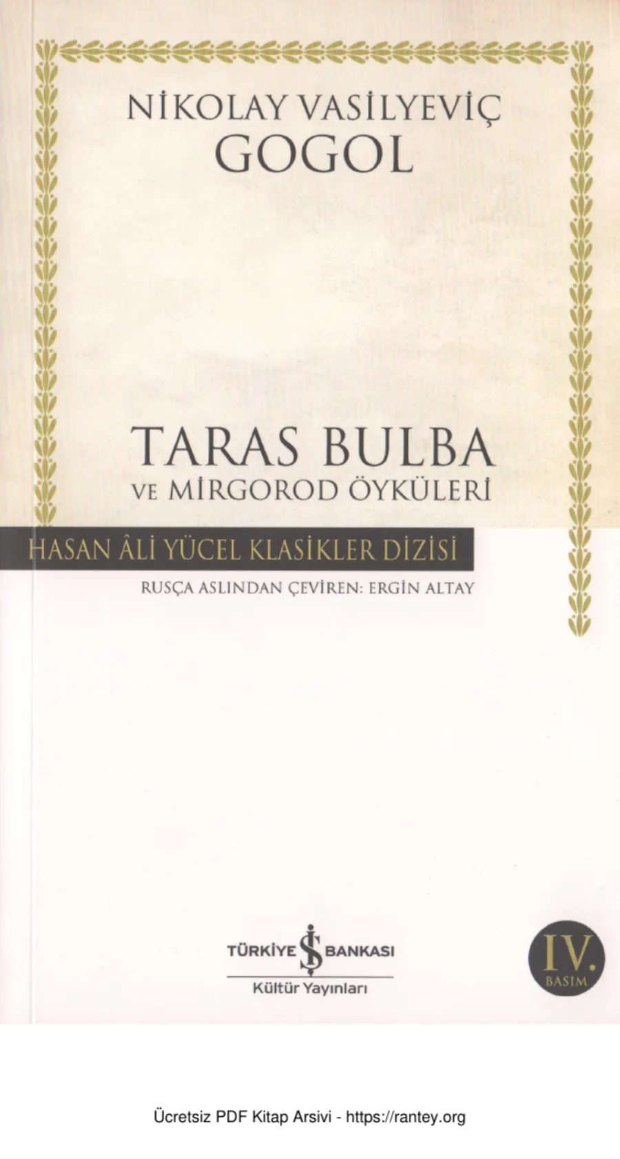 Taras Bulba ve Mirgorod Öyküleri kapak görseli