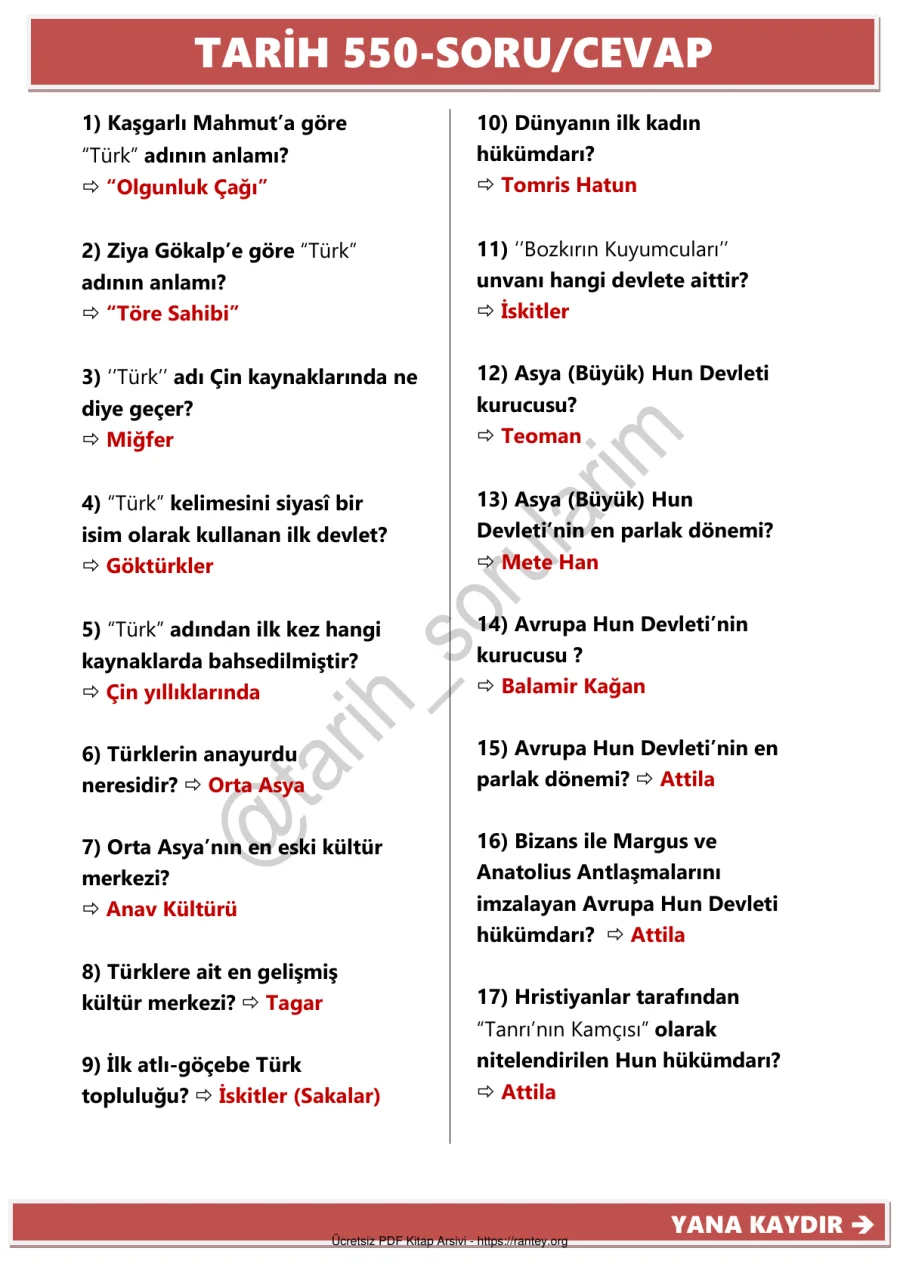 TARIH 550 SORU CEVAP kapak görseli