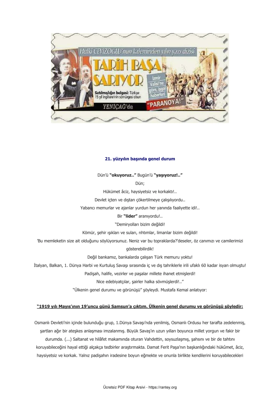 Tarih Başa Sarıyor kapak görseli