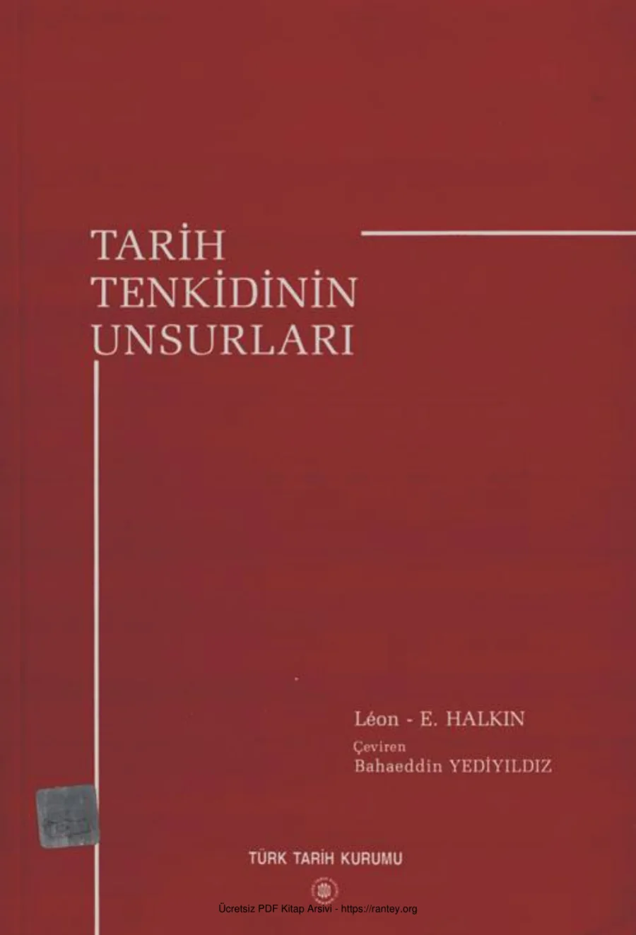 Tarih Tenkidinin Unsurları kapak görseli