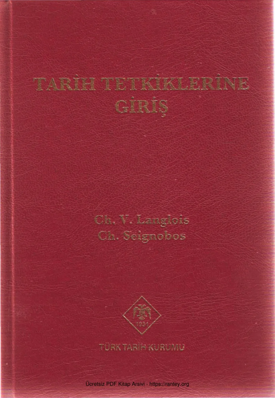 Tarih Tetkiklerine Giriş kapak görseli