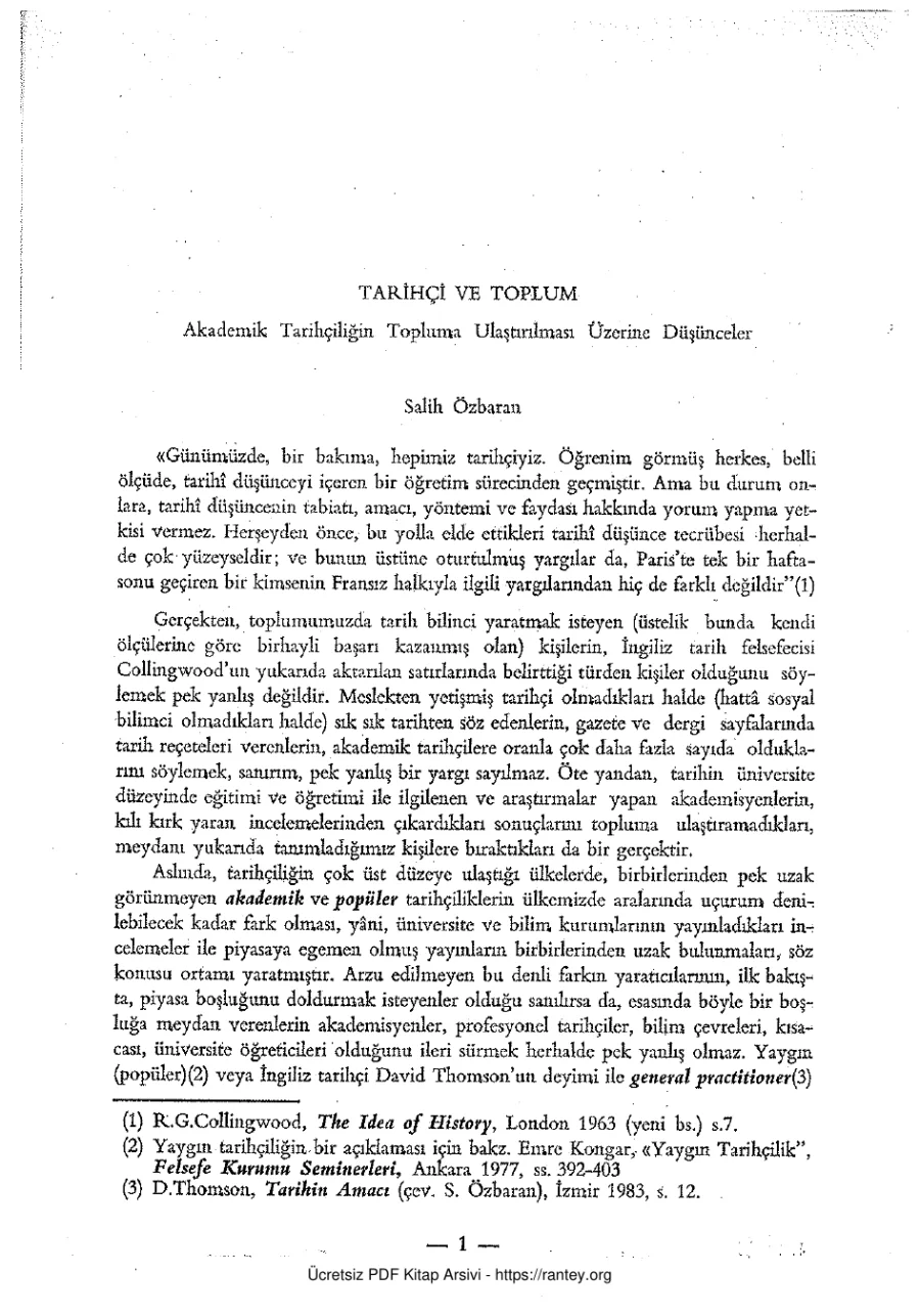 Tarihçi ve Toplum kapak görseli