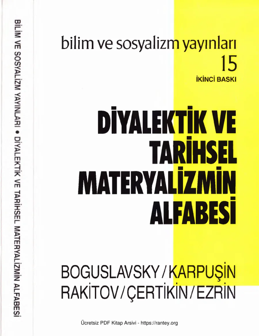Tarihsel Materyalizmin Alfabesi BoguslavskyKarpuşinRakitovÇertikinEzrin kapak görseli