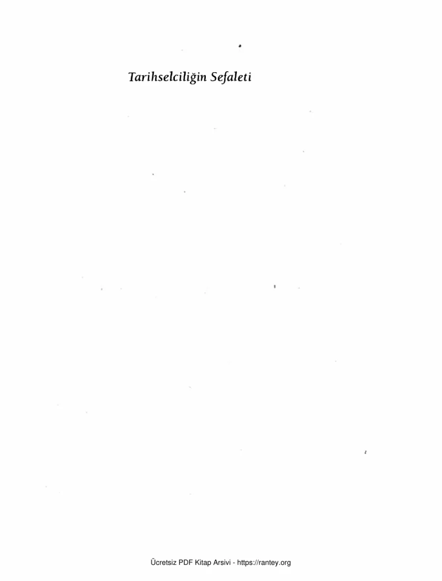 Tarihselciliğin Sefaleti kapak görseli