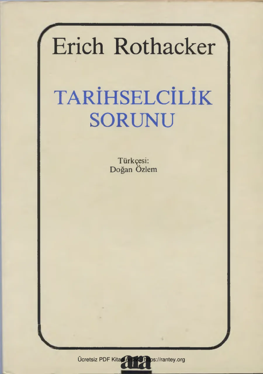 Tarihselcilik Sorunu kapak görseli