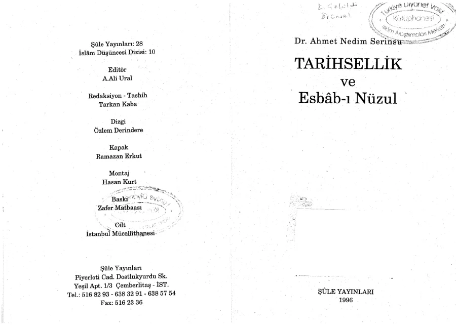 Tarihsellik ve Esbab I Nuzul kapak görseli