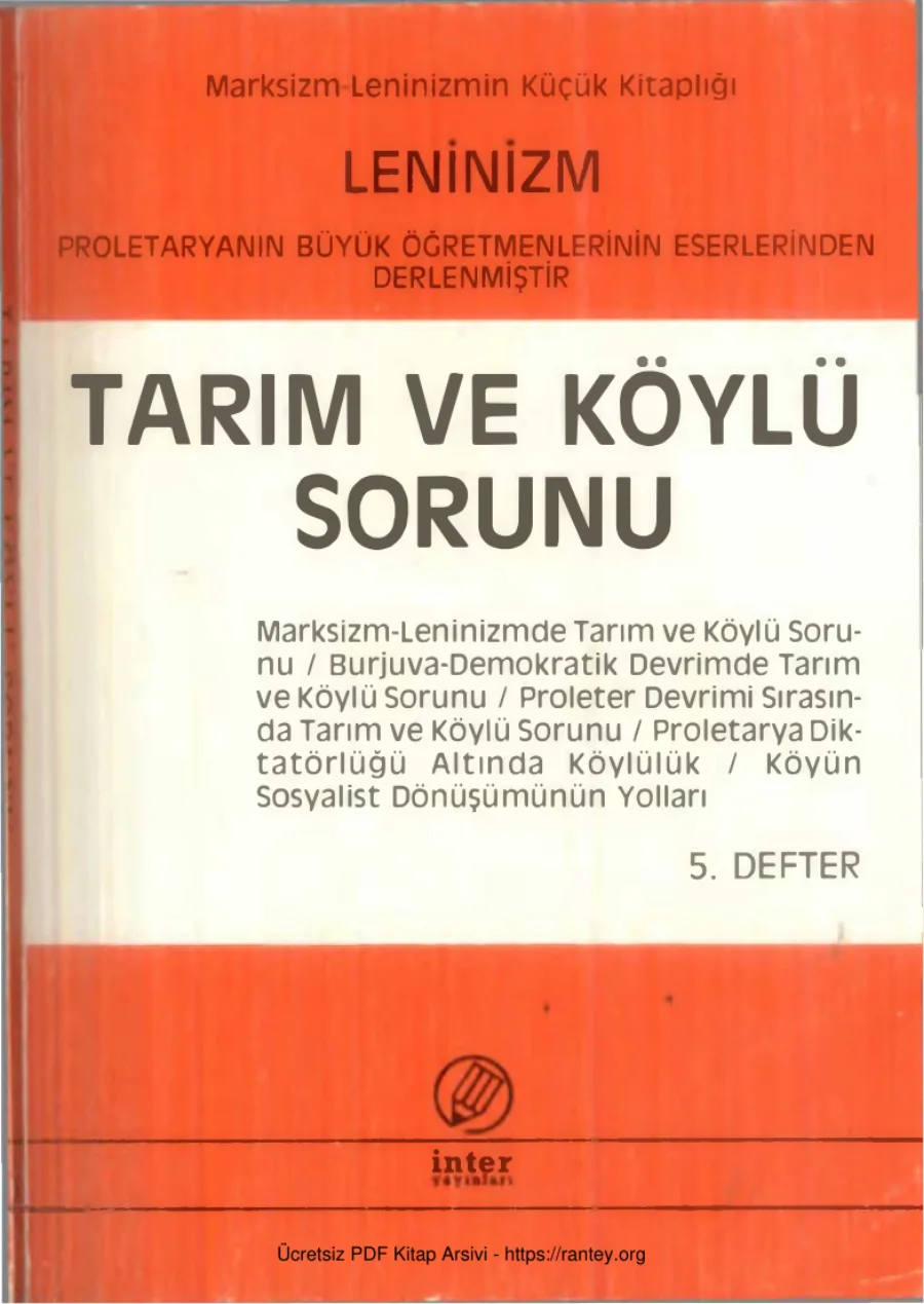 Tarım ve Köylü Sorunu 5 Defter kapak görseli