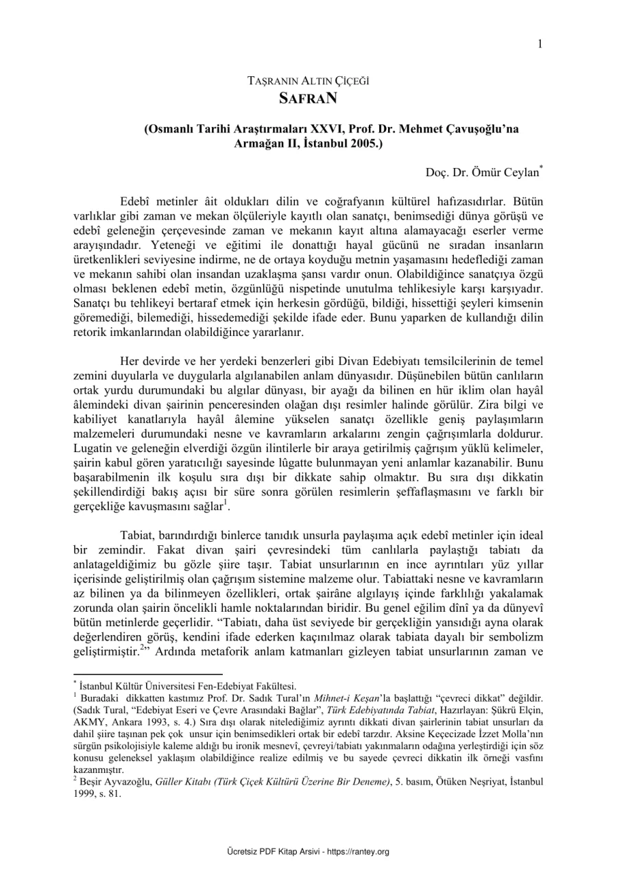 tasranin altin cicegi safran kapak görseli