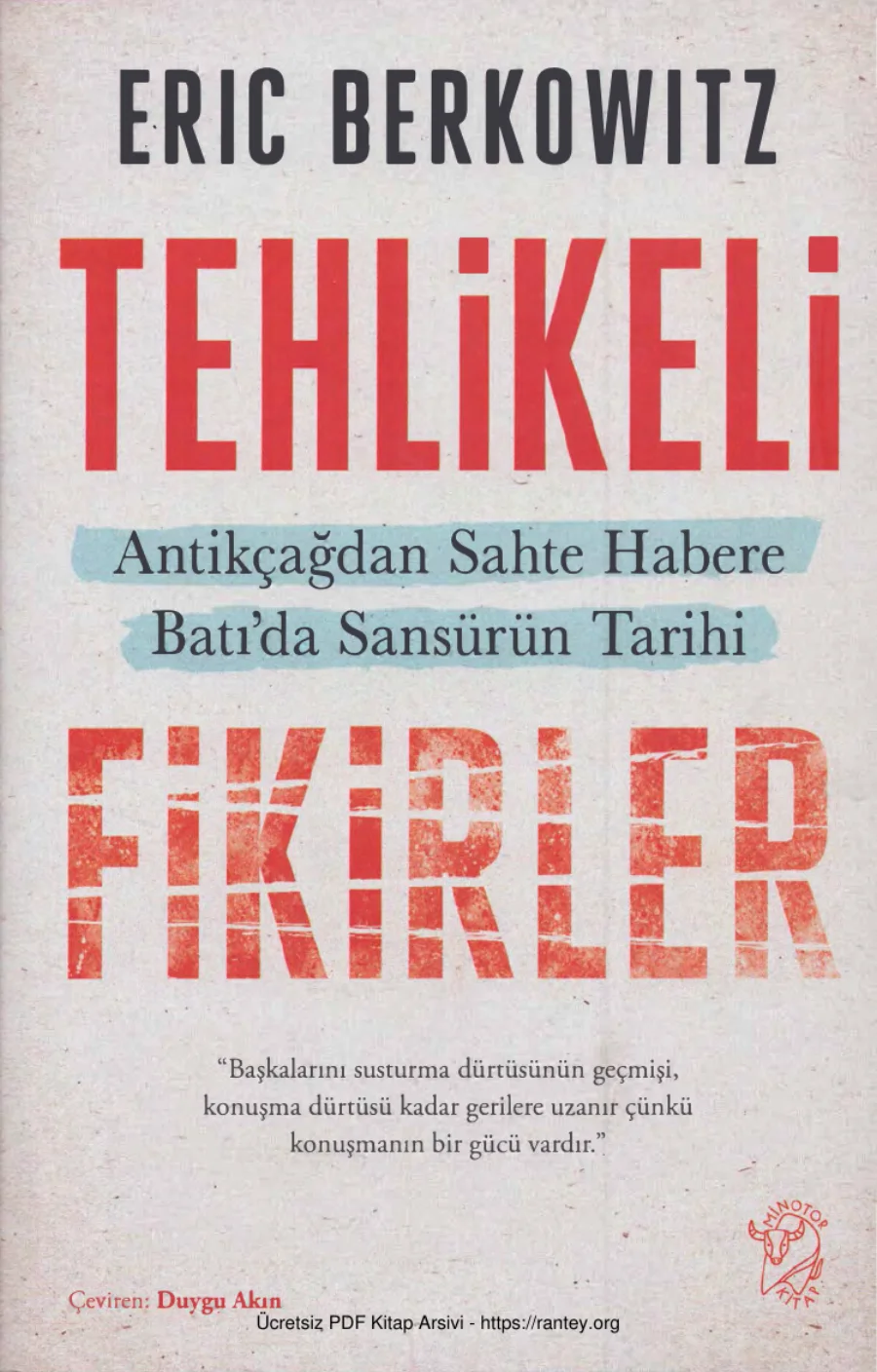 Tehlikeli Fikirler Minotor Yayınları kapak görseli