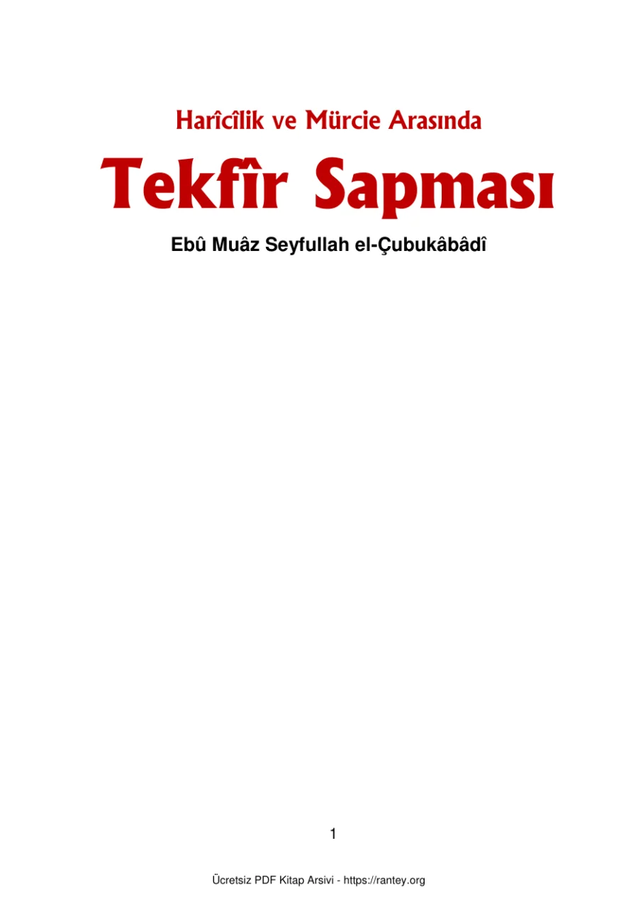Tekfir Sapması kapak görseli