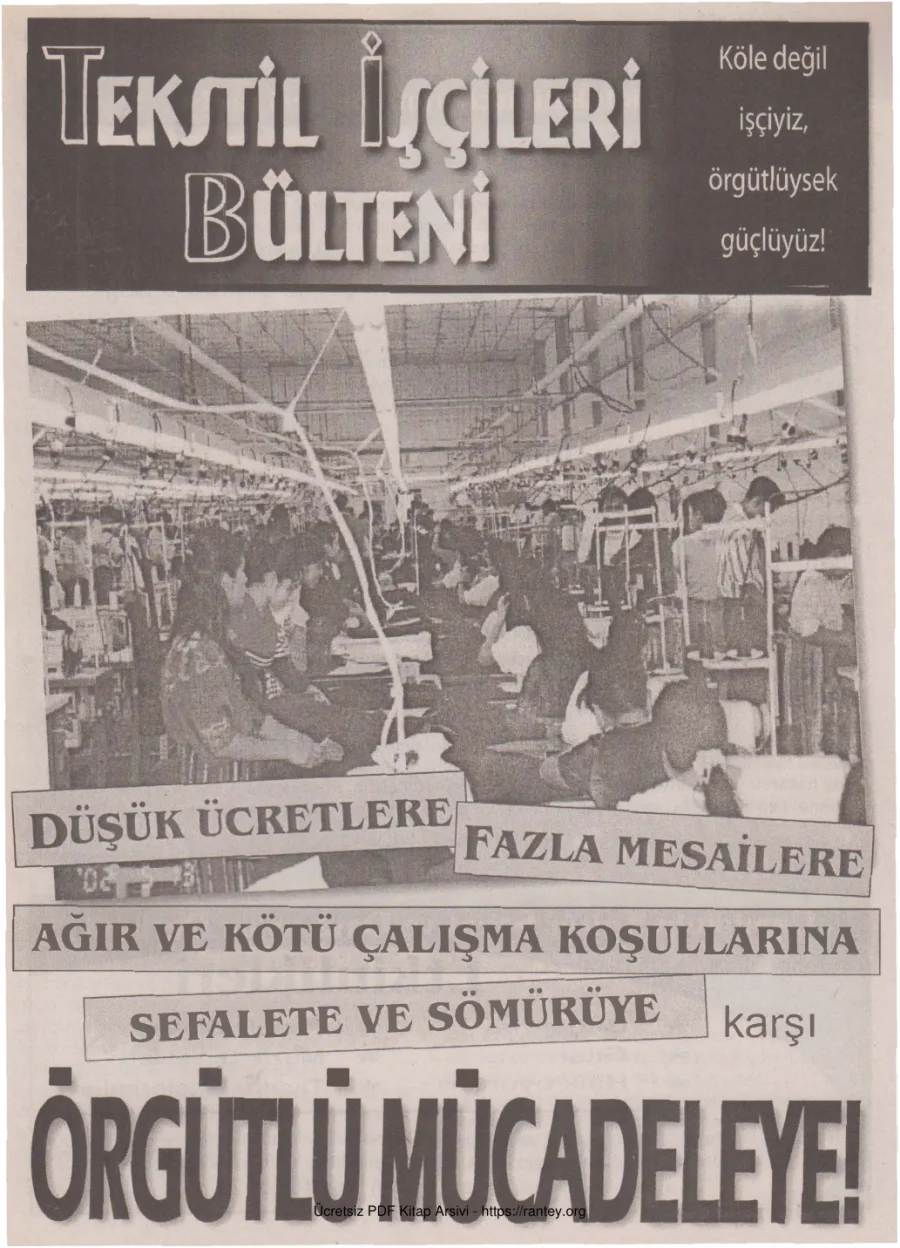 Tekstil İşçileri Bülteni İşçi Bülteni Özel Sayı 344 Eylül 2008 kapak görseli