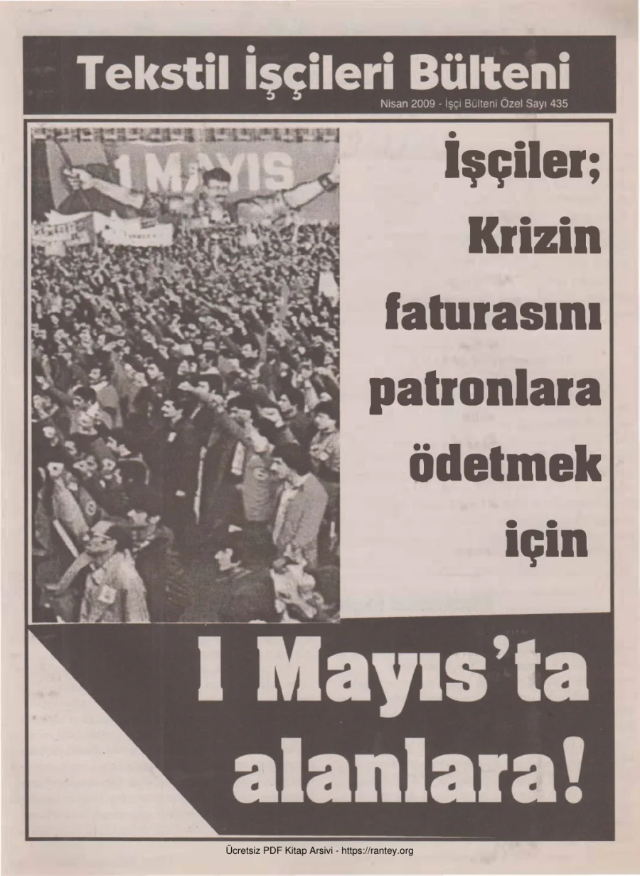 Tekstil İşçileri Bülteni İşçi Bülteni Özel Sayı 435 Nisan 2009 kapak görseli