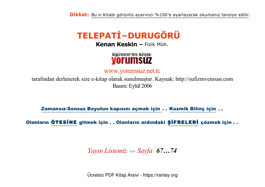 Telepati 1 kapak görseli