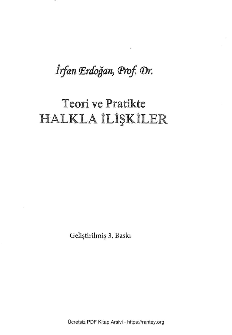 Teori ve Pratikte Halkla İlişkiler Erk Yayınları kapak görseli