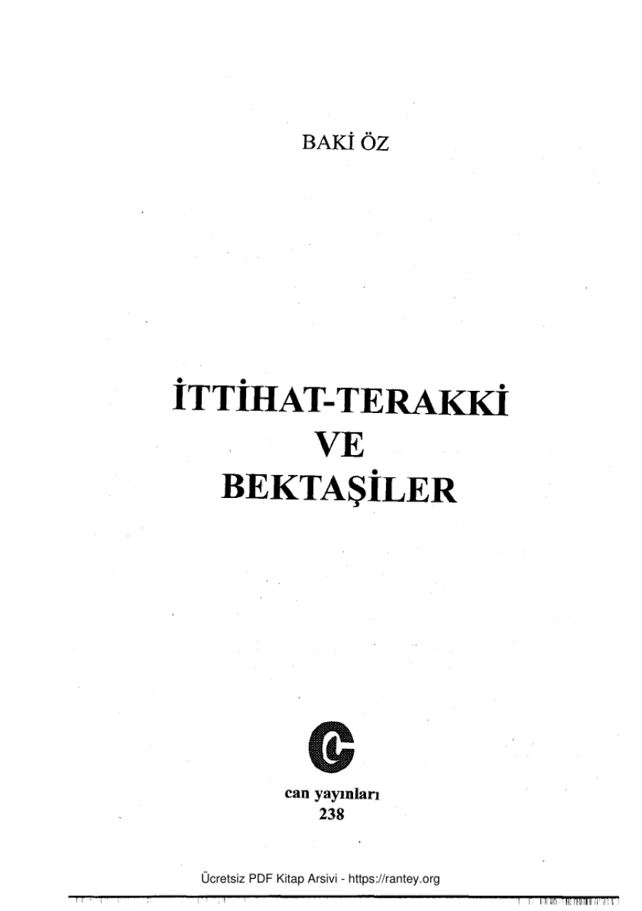 Terakki ve Bektaşiler Can Yayınları kapak görseli