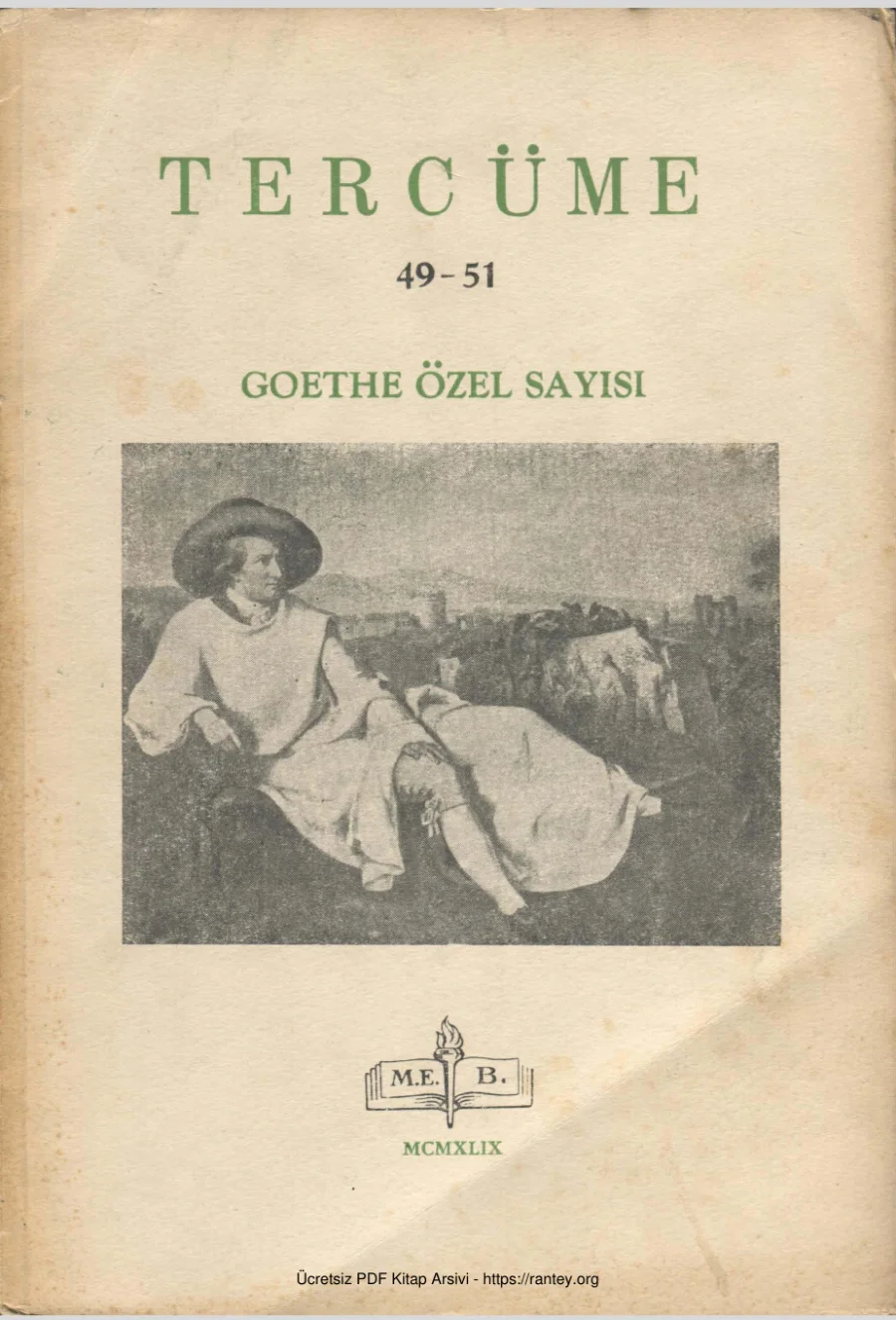 Tercüme Dergisi Goethe Özel Sayısı kapak görseli