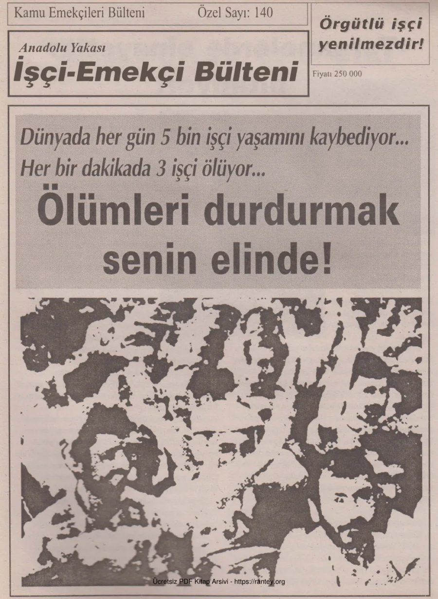Tersane İşçileri Bülteni Kamu Emekçileri Bülteni Özel Sayı 140 Eylül 2004 kapak görseli