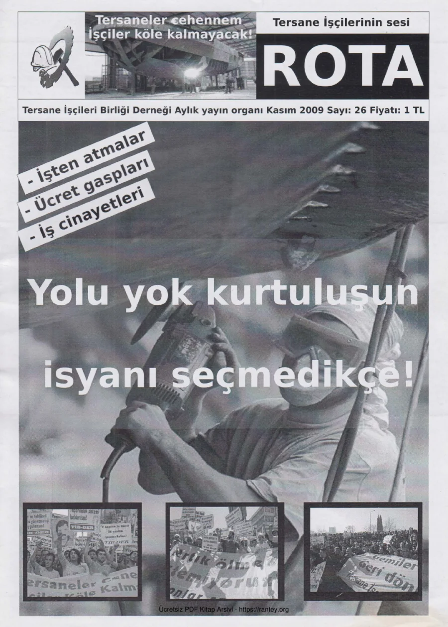 Tersane İşçilerinin Sesi Rota Kasım 2009 kapak görseli