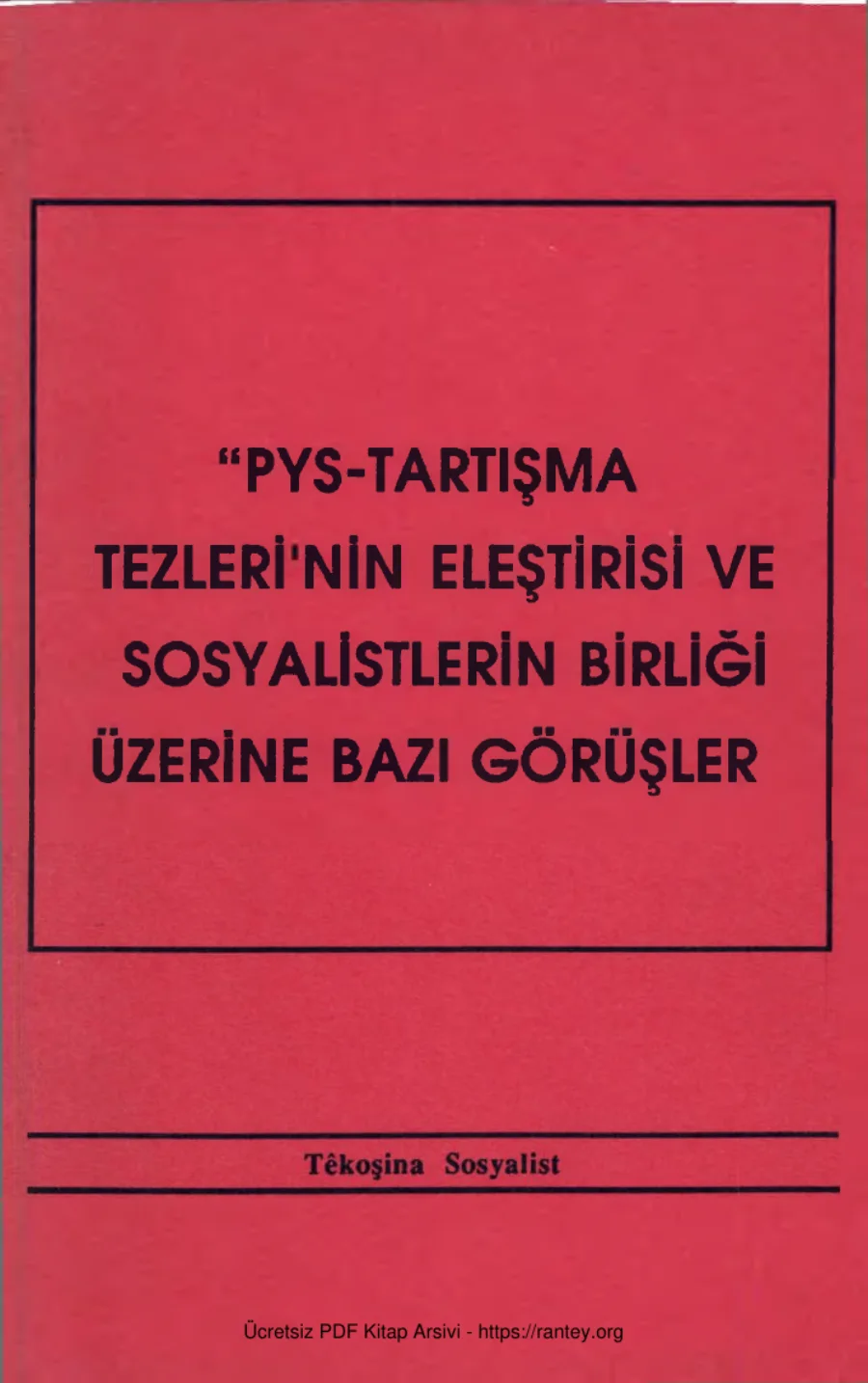 tezlerinin eleştirisi ve sosyalistlerin birliği üzerine bazı görüşler kapak görseli