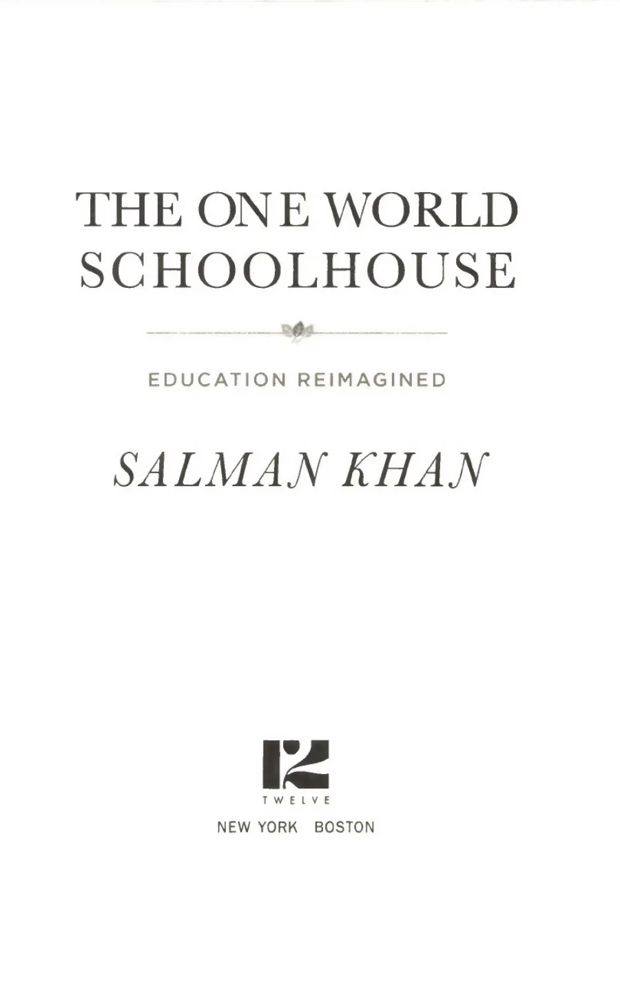 The One World Schoolhouse PDF kitap kapağı
