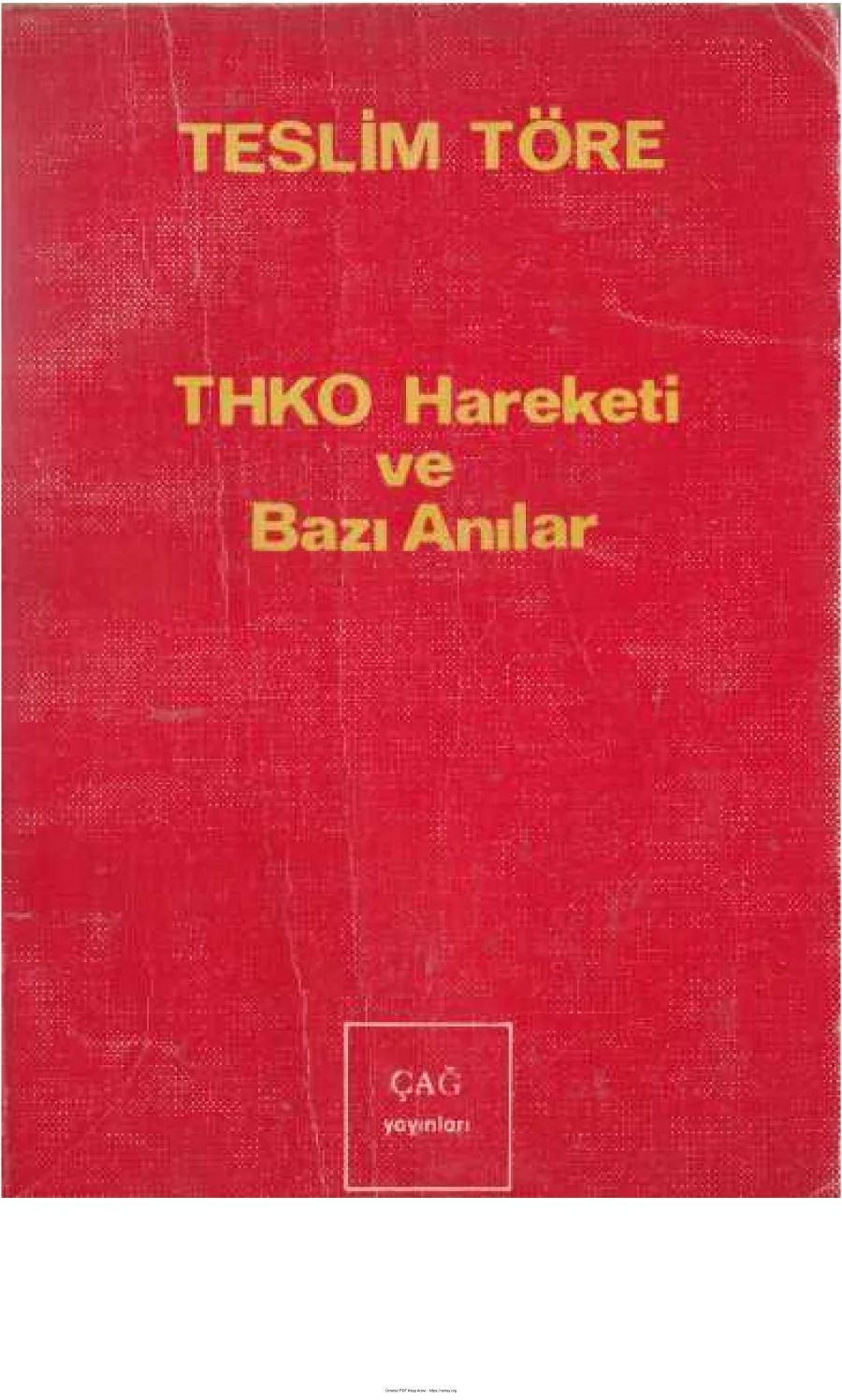 THKO Hareketi ve Bazı Anılar kapak görseli