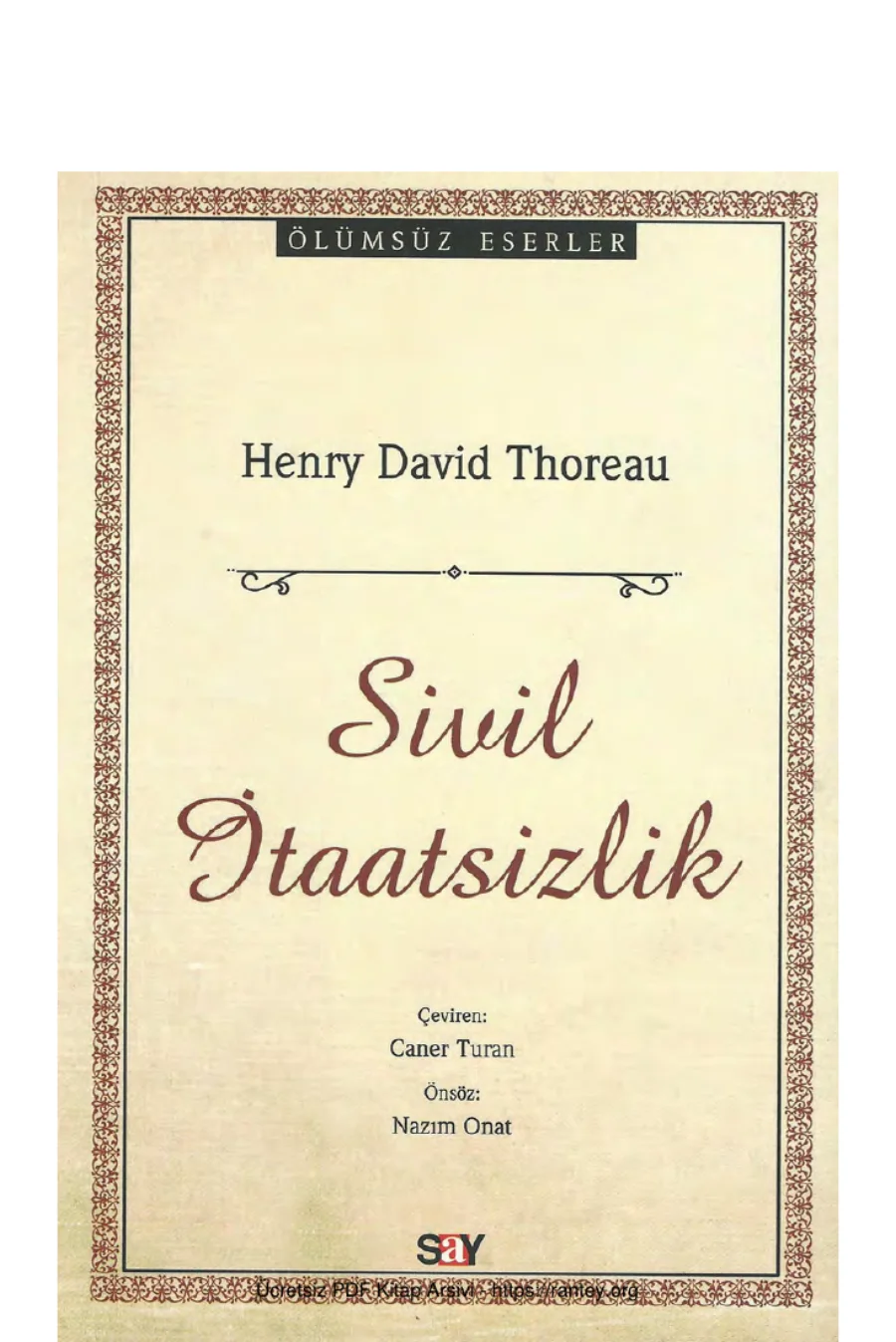 Thoreau Sivil İtaatsizlik kapak görseli