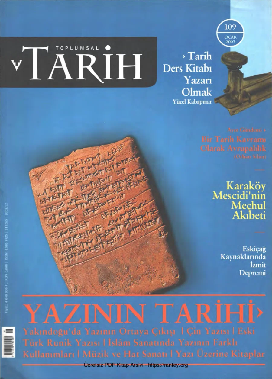 Toplumsal Tarih Sayı 109 Ocak 2003 kapak görseli