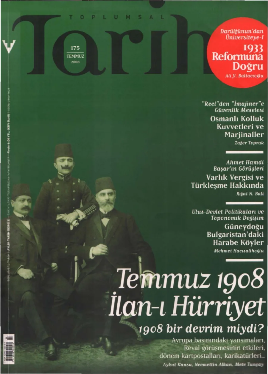 Toplumsal Tarih Sayı 175 Temmuz kapak görseli