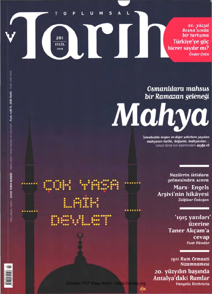 Toplumsal Tarih Sayı 201 kapak görseli