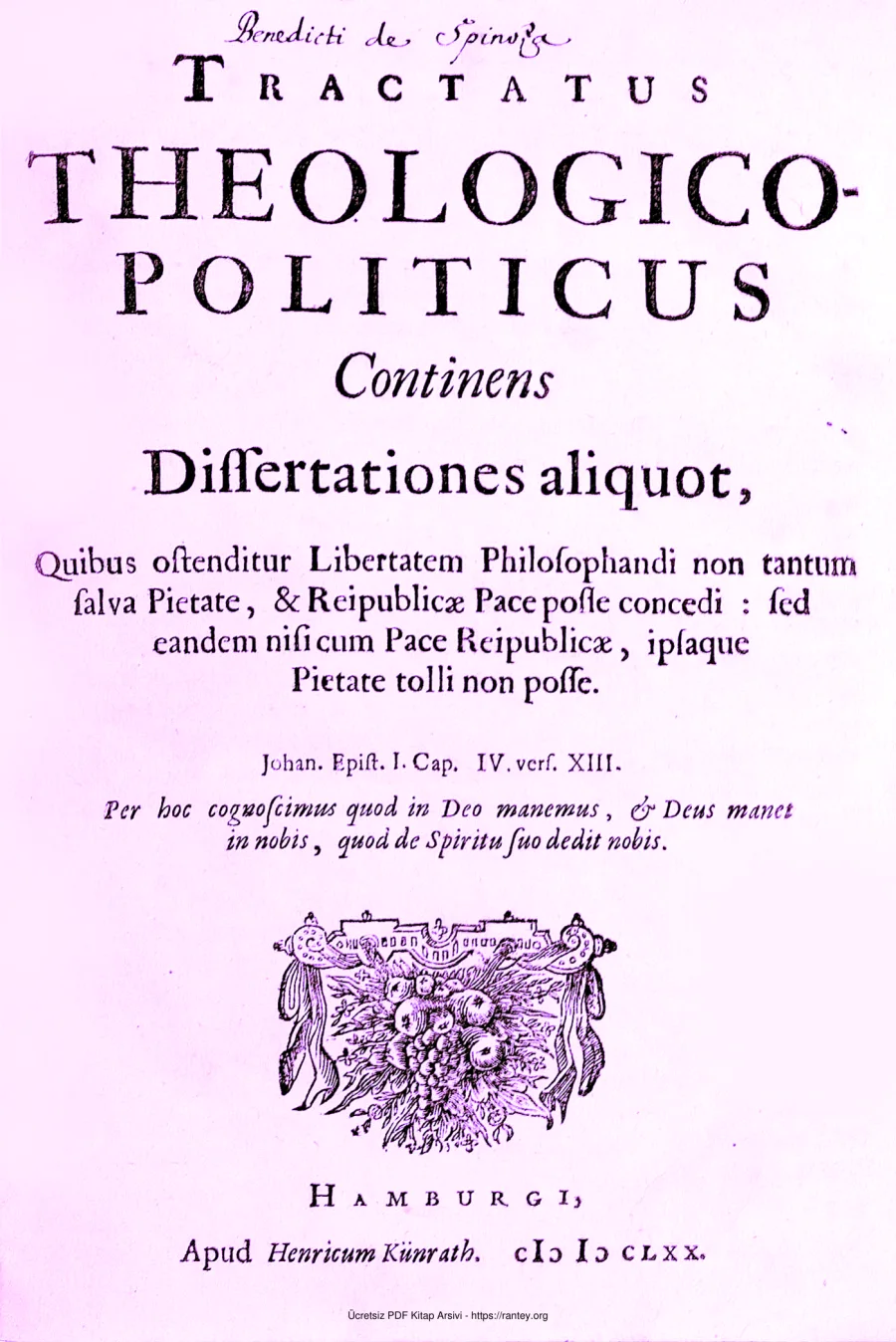 Treatise Spinoza kapak görseli