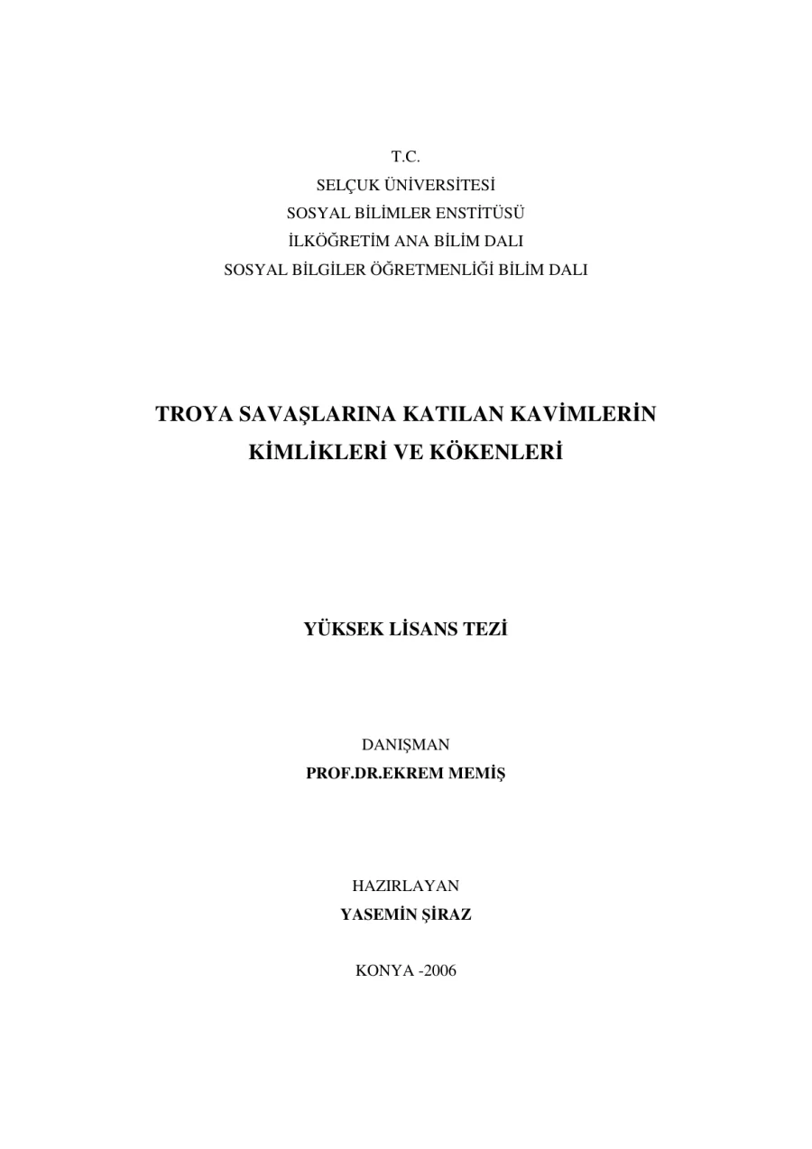 Troya Savaşlarına Katılan Kavimlerin kapak görseli