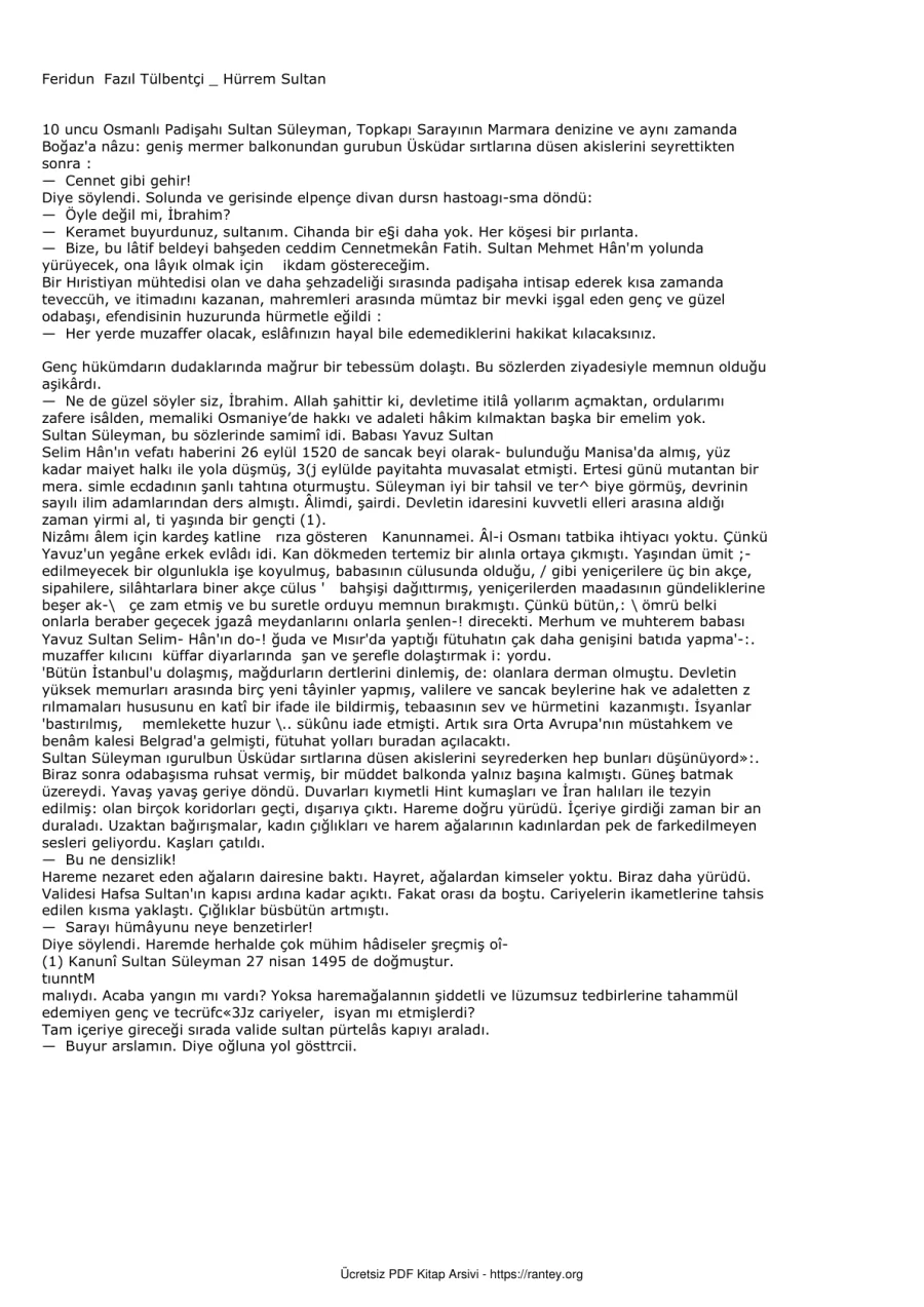 Tulbentci Hurrem Sultan kapak görseli