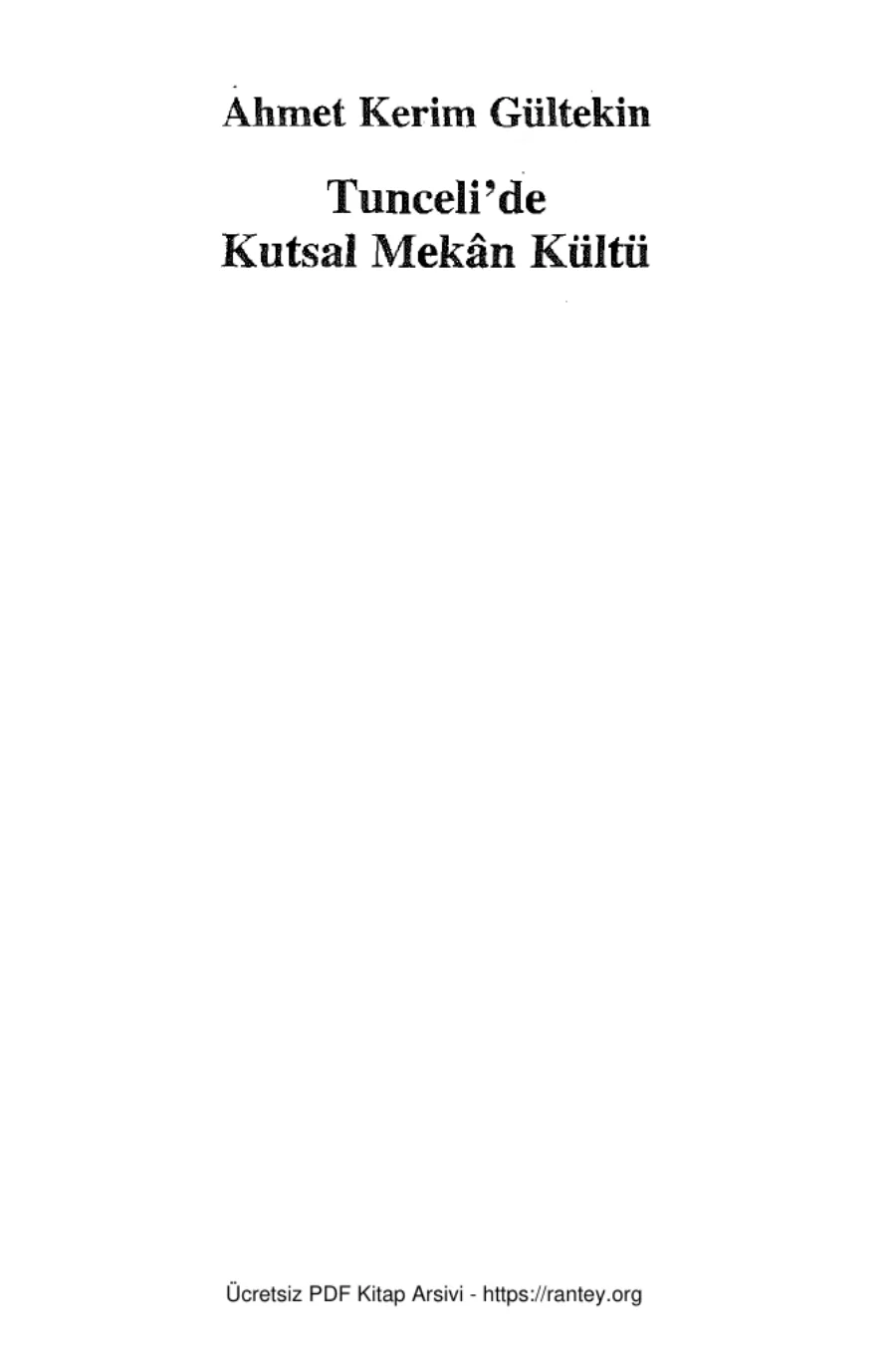 Tuncelide Kutsal Mekan Kültü kapak görseli