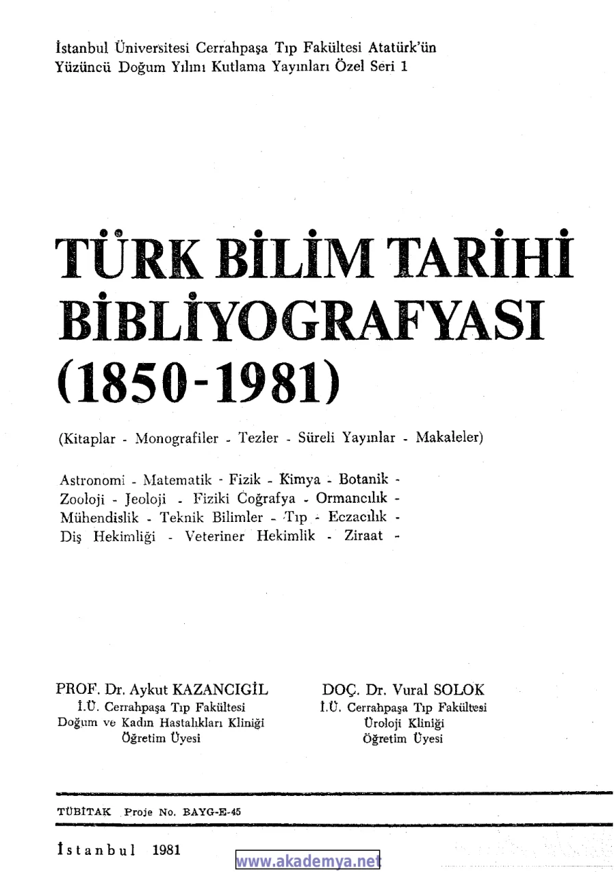 Türk Bilim Tarihi Bibliyografyası kapak görseli