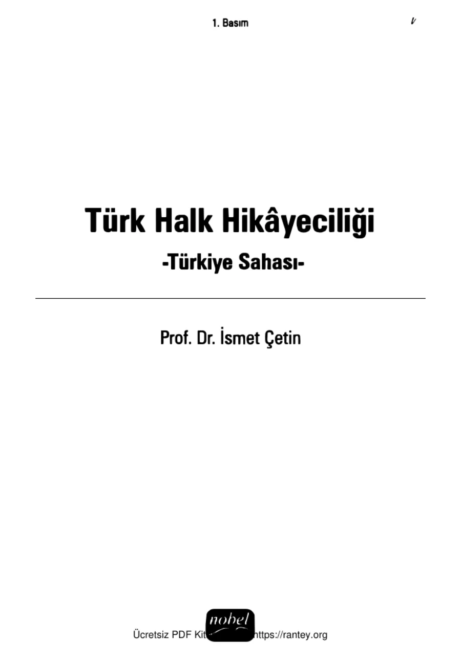 Türk Halk Hikayeciliği kapak görseli